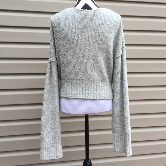 New Free People Gray Sensual Wrap Sweater - Picture 8 of 8